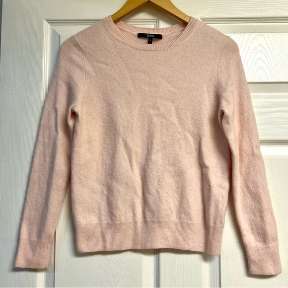 Quince Cashmere Women's Mongolian Cashmere Shrunken Crewneck Sweater luxury L - Picture 2 of 9